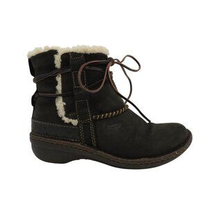 UGG Women's Black Cove Wrapped Laces Shearling Winter Boots 5136 Size 6